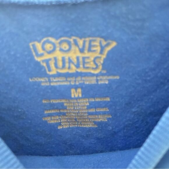 Looney Tunes Women's Blue Crewneck "Thats All Folks" Sweatshirt Size M - Picture 2 of 5